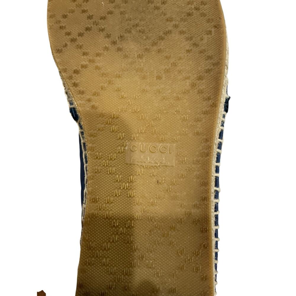 Gucci Microguccissima Blue Leather Espadrilles Size 8‎ GG Monogram Made in Spain - Picture 12 of 12